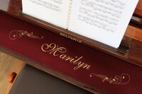 Klavierläufer mit Notenkomposition und Wunschtext – Bestickter Tastenläufer