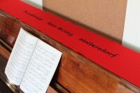 Klavierläufer mit Wunschtext bis 100 cm – Individuell bestickter Tastenläufer