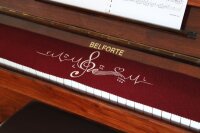 Klavierläufer mit Motiv Herzschlag, Violinschlüssel und Herz – Bestickter Tastenläufer