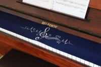 Klavierläufer mit Motiv Herzschlag, Violinschlüssel und Herz – Bestickter Tastenläufer