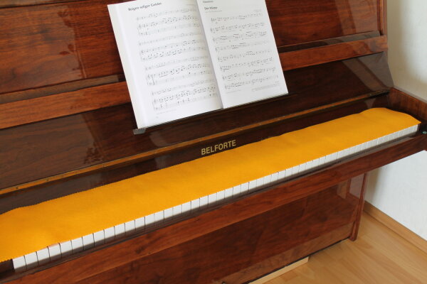 Orgel-Läufer / Tastenläufer Orgel Gelb 100% Schurwolle – Staubschutz für Orgeltasten
