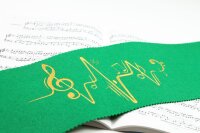 Klavierläufer mit Motiv Violinschlüssel und Noten – Bestickter Tastenläufer